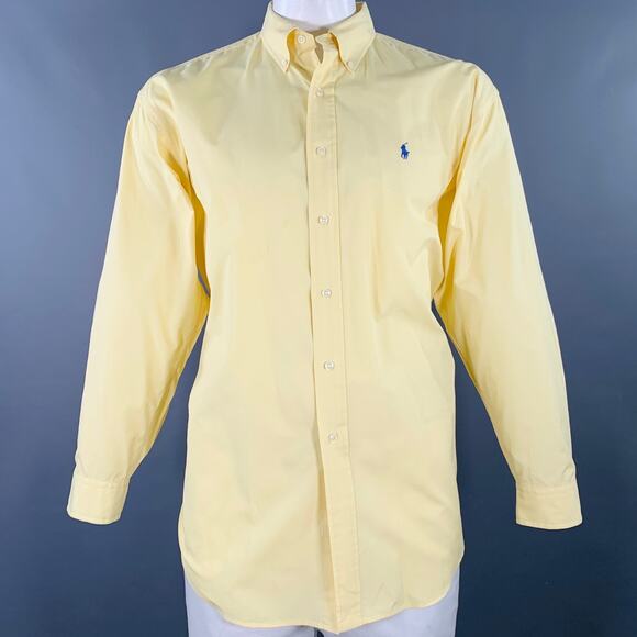 RALPH LAUREN Size XL Yellow Cotton Button Down Long Sleeve Shirt - Picture 1 of 8